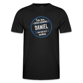 Ich bin dieser legendärer Daniel Name - Männer Funktions-T-Shirt - Schwarz - Vorne - AI Model Male 178 dark (178cm)