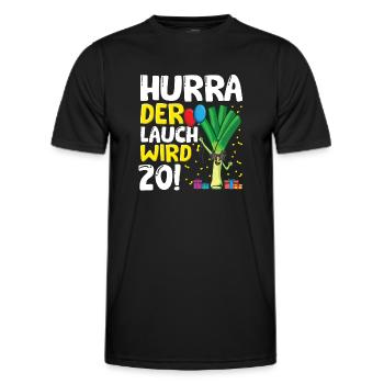 Hurra der Lauch wird 20 - Männer Funktions-T-Shirt - Schwarz - Vorne - AI Model Male 178 dark (178cm)