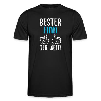 Finn Vorname Name Geburtstag - Männer Funktions-T-Shirt - Schwarz - Vorne - AI Model Male 178 dark (178cm)