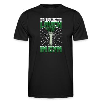 Lauch Kostüm Bodybuilding Satire Gym Jga - Männer Funktions-T-Shirt - Schwarz - Vorne - AI Model Male 178 dark (178cm)