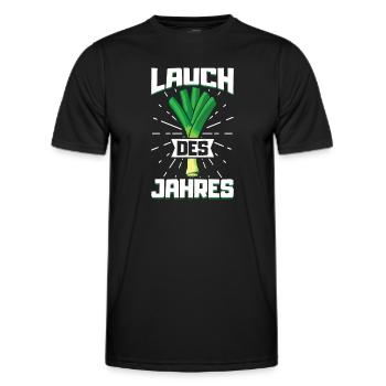 Lauch Kostüm Bodybuilding Satire Gym Jga - Männer Funktions-T-Shirt - Schwarz - Vorne - AI Model Male 178 dark (178cm)