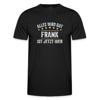 Frank Vorname Name Geburtstag - Männer Funktions-T-Shirt - Schwarz - Vorne - AI Model Male 178 dark (178cm)