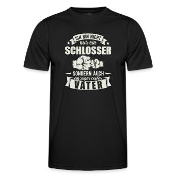 Schlosser Vater Papa Vatertag Schweißer - Männer Funktions-T-Shirt - Schwarz - Vorne - AI Model Male 178 dark (178cm)