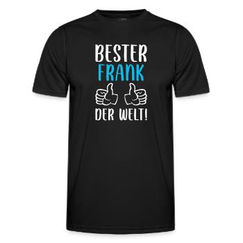 Frank Vorname Name Geburtstag - Männer Funktions-T-Shirt - Schwarz - Vorne - AI Model Male 178 dark (178cm)