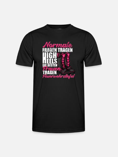 Feuerwehr - Männer Funktions-T-Shirt - Schwarz