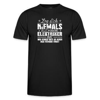 Elektriker Wir kennen Orte Elektroniker - Männer Funktions-T-Shirt - Schwarz - Vorne - AI Model Male 178 dark (178cm)