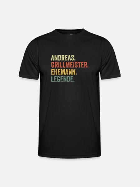 Andreas Grillmeister Ehemann Vorname Grillen - Männer Funktions-T-Shirt - Schwarz