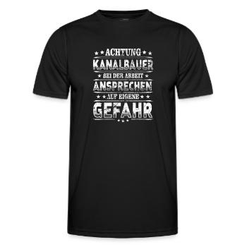 Kanalbauer - Männer Funktions-T-Shirt - Schwarz - Vorne - AI Model Male 178 dark (178cm)