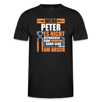 Vorname Peter Name Geburtstag Geschenk - Männer Funktions-T-Shirt - Schwarz - Vorne - AI Model Male 178 dark (178cm)