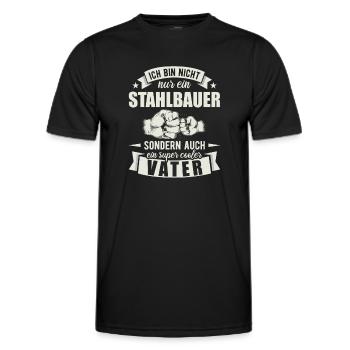 Stahlbauer Vater Papa Vatertag Metallbauer - Männer Funktions-T-Shirt - Schwarz - Vorne - AI Model Male 178 dark (178cm)