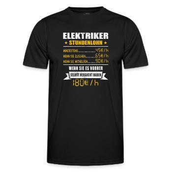 Elektriker - Männer Funktions-T-Shirt - Schwarz - Vorne - AI Model Male 178 dark (178cm)