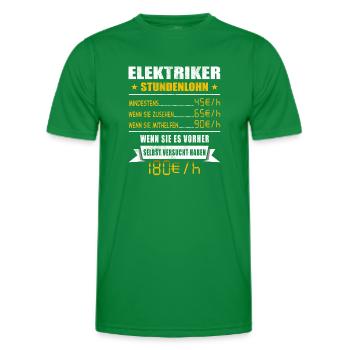 Elektriker - Männer Funktions-T-Shirt - Kelly Green - Vorne - AI Model Male 178 dark (178cm)