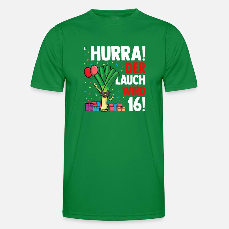 Hurra der Lauch wird 16 Männer Funktions-T-Shirt