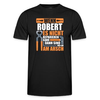 Vorname Robert Name Geburtstag Geschenk - Männer Funktions-T-Shirt - Schwarz - Vorne - AI Model Male 178 dark (178cm)