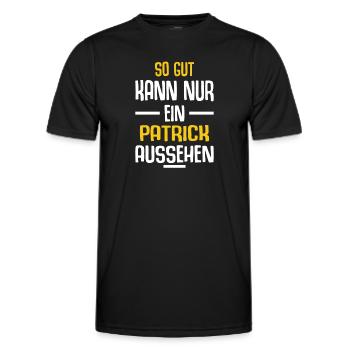 Patrick Vorname Name Geburtstag - Männer Funktions-T-Shirt - Schwarz - Vorne - AI Model Male 178 dark (178cm)