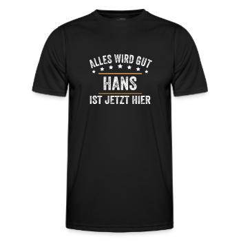 Hans Vorname Name Geburtstag - Männer Funktions-T-Shirt - Schwarz - Vorne - AI Model Male 178 dark (178cm)