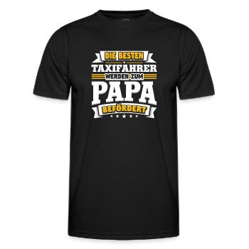 Taxifahrer werden zum Papa befördert - Männer Funktions-T-Shirt - Schwarz - Vorne - AI Model Male 178 dark (178cm)