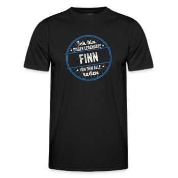 Ich bin dieser legendärer Finn Name - Männer Funktions-T-Shirt - Schwarz - Vorne - AI Model Male 178 dark (178cm)