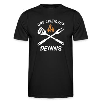 Grillmeister Dennis - Männer Funktions-T-Shirt - Schwarz - Vorne - AI Model Male 178 dark (178cm)