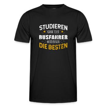 Busfahrer Bus - Männer Funktions-T-Shirt - Schwarz - Vorne - AI Model Male 178 dark (178cm)