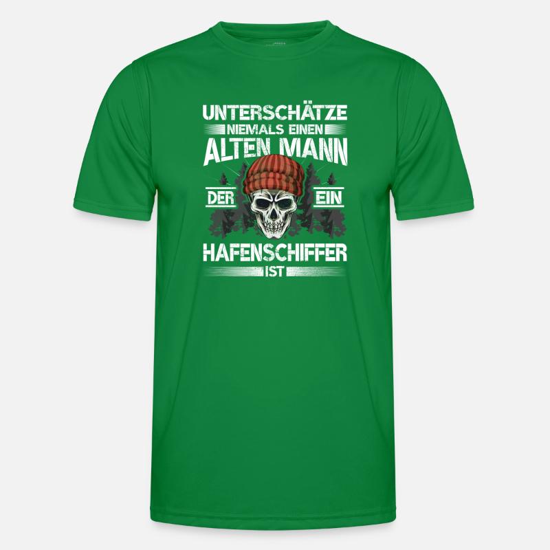 Hafenschiffer Alter mann Bootsbauer Männer Funktions-T-Shirt