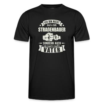 Straßenbauer - Männer Funktions-T-Shirt - Schwarz - Vorne - AI Model Male 178 dark (178cm)