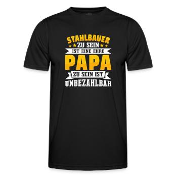 Stahlbauer Papa Vatertag - Männer Funktions-T-Shirt - Schwarz - Vorne - AI Model Male 178 dark (178cm)