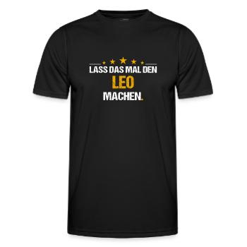 Lass das mal den Leo machen Name - Männer Funktions-T-Shirt - Schwarz - Vorne - AI Model Male 178 dark (178cm)