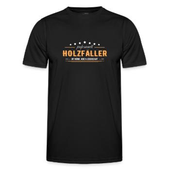 Holzfäller mit Leidenschaft Förster - Männer Funktions-T-Shirt - Schwarz - Vorne - AI Model Male 178 dark (178cm)