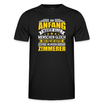 Zimmerer - Männer Funktions-T-Shirt - Schwarz - Vorne - AI Model Male 178 dark (178cm)