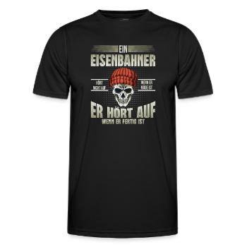 Eisenbahner - Männer Funktions-T-Shirt - Schwarz - Vorne - AI Model Male 178 dark (178cm)