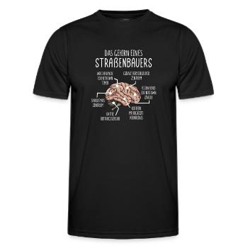 Anatomie Straßenbauer - Männer Funktions-T-Shirt - Schwarz - Vorne - AI Model Male 178 dark (178cm)