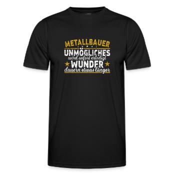 Metallbauer Unmögliches sofort Wunder Schweißer - Männer Funktions-T-Shirt - Schwarz - Vorne - AI Model Male 178 dark (178cm)
