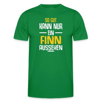 Finn Vorname Name Geburtstag - Männer Funktions-T-Shirt - Kelly Green - Vorne - AI Model Male 178 dark (178cm)