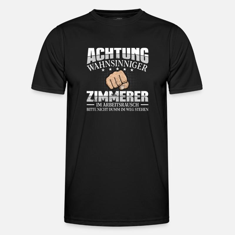 Zimmerer - Männer Funktions-T-Shirt - Schwarz