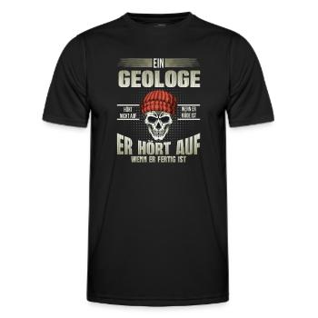 Geologe hört auf wenn er fertig ist - Männer Funktions-T-Shirt - Schwarz - Vorne - AI Model Male 178 dark (178cm)
