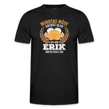 Erik Vorname Name Geburtstag Bier saufen - Männer Funktions-T-Shirt - Schwarz - Vorne - AI Model Male 178 dark (178cm)