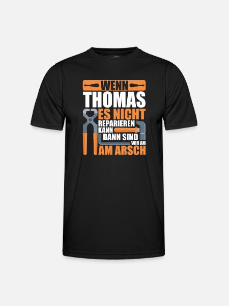 Vorname Thomas Name Geburtstag Geschenk - Männer Funktions-T-Shirt - Schwarz
