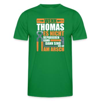 Vorname Thomas Name Geburtstag Geschenk - Männer Funktions-T-Shirt - Kelly Green - Vorne - AI Model Male 178 dark (178cm)