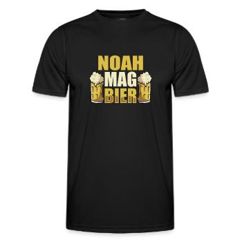 Noah mag Bier Name Geburtstag - Männer Funktions-T-Shirt - Schwarz - Vorne - AI Model Male 178 dark (178cm)