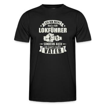 Lokführer Vater Papa Vatertag Schaffner - Männer Funktions-T-Shirt - Schwarz - Vorne - AI Model Male 178 dark (178cm)