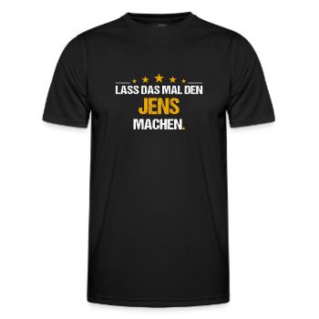 Lass das mal den Jens machen Name - Männer Funktions-T-Shirt - Schwarz - Vorne - AI Model Male 178 dark (178cm)