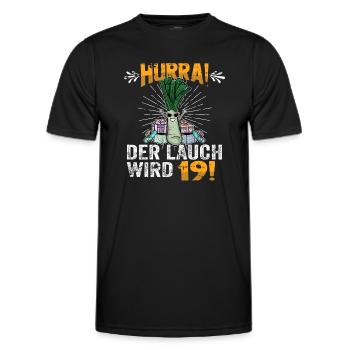 Hurra der Lauch wird 19 - Männer Funktions-T-Shirt - Schwarz - Vorne - AI Model Male 178 dark (178cm)
