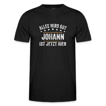 Johann Vorname Name Geburtstag - Männer Funktions-T-Shirt - Schwarz - Vorne - AI Model Male 178 dark (178cm)