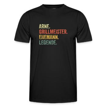 Arne Grillmeister Ehemann Vorname Grillen - Männer Funktions-T-Shirt - Schwarz - Vorne - AI Model Male 178 dark (178cm)