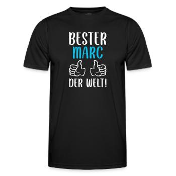 Marc Vorname Name Geburtstag - Männer Funktions-T-Shirt - Schwarz - Vorne - AI Model Male 178 dark (178cm)