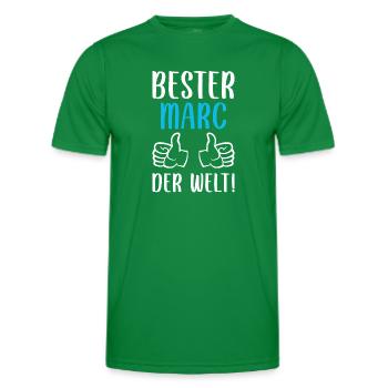 Marc Vorname Name Geburtstag - Männer Funktions-T-Shirt - Kelly Green - Vorne - AI Model Male 178 dark (178cm)