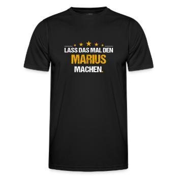 Lass das mal den Marius machen Name - Männer Funktions-T-Shirt - Schwarz - Vorne - AI Model Male 178 dark (178cm)