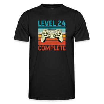 Niveau 24 Terminé - T-shirt sport Homme - noir - Devant - AI Model Male 178 dark (178cm)