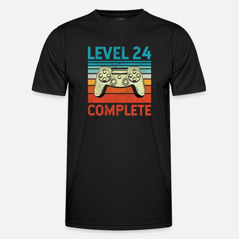 Level 24 Complete - Männer Funktions-T-Shirt - Schwarz